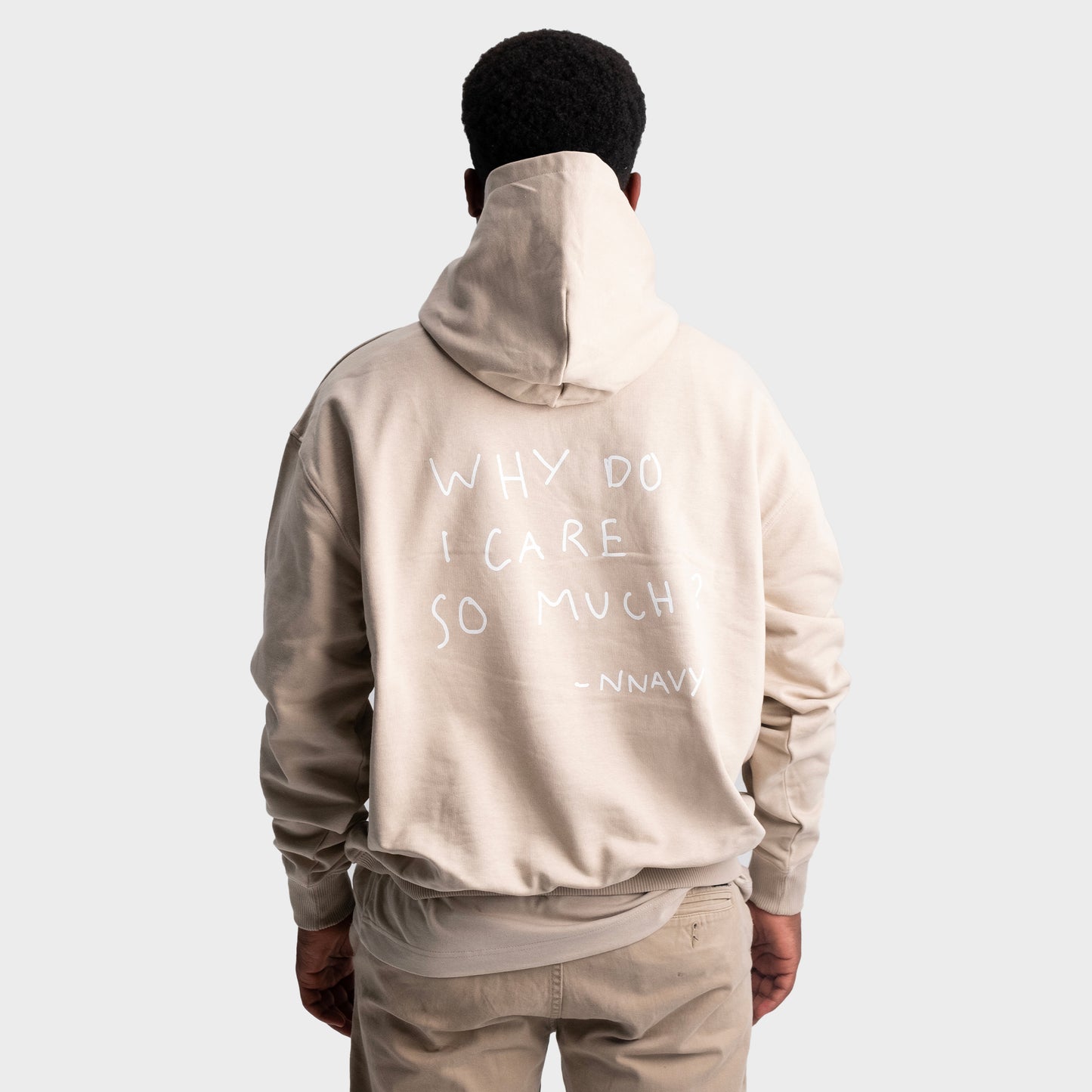 Hoodie beige "Why Do I Care So Much?"