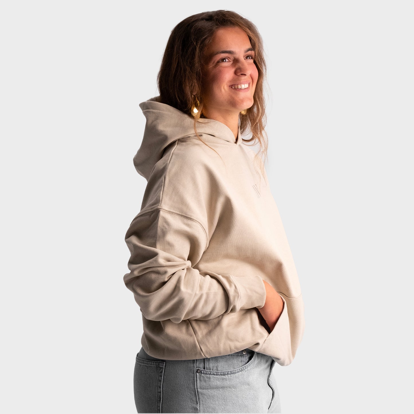 Hoodie beige "Why Do I Care So Much?"