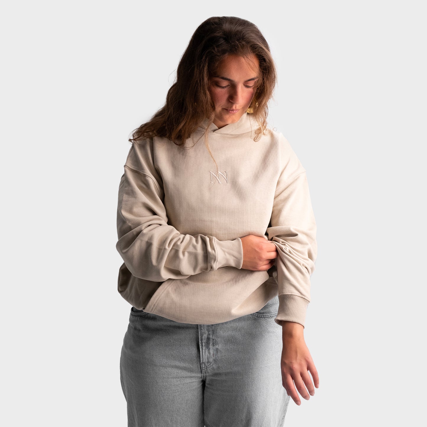 Hoodie beige "Why Do I Care So Much?"