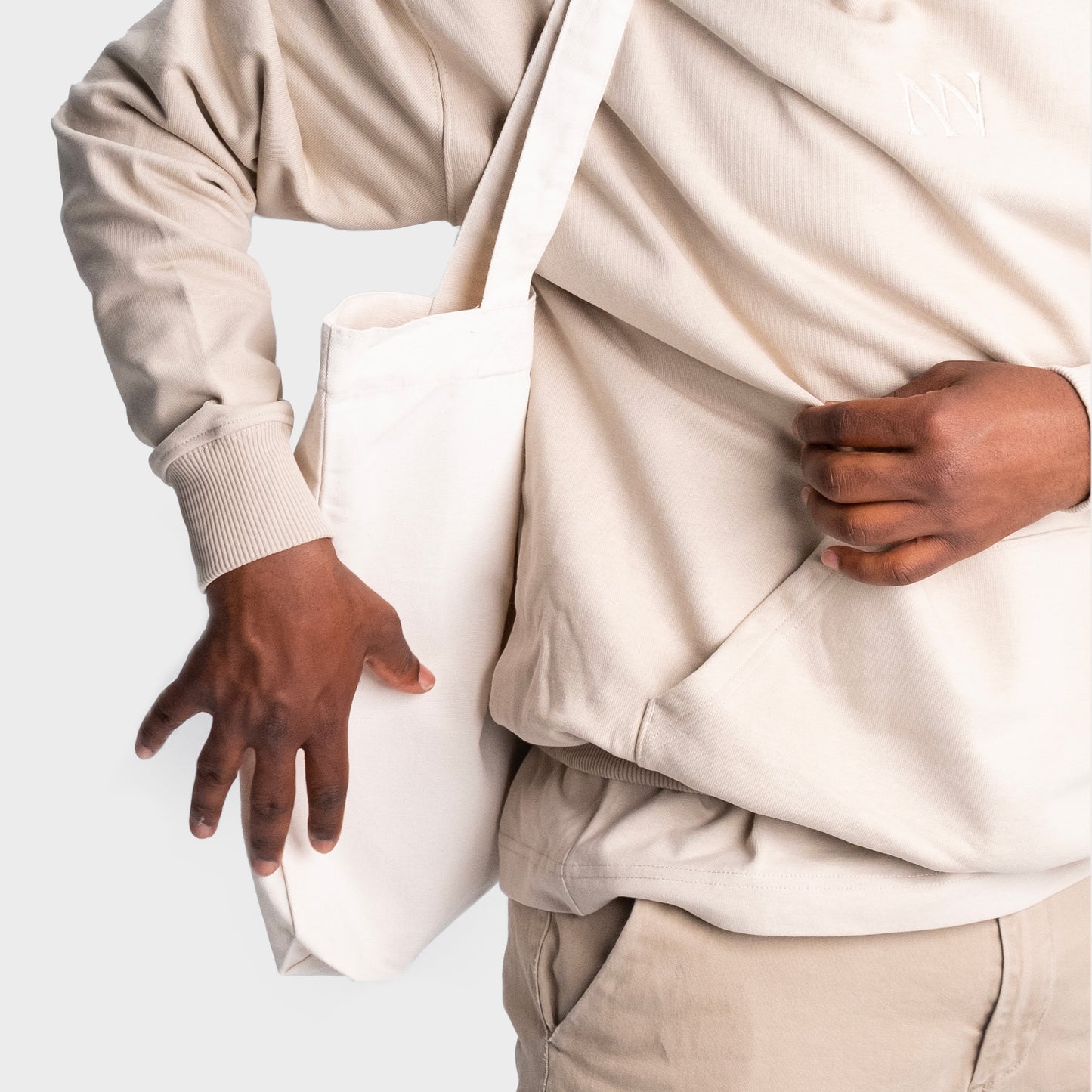 Woven totebage "NNAVY"