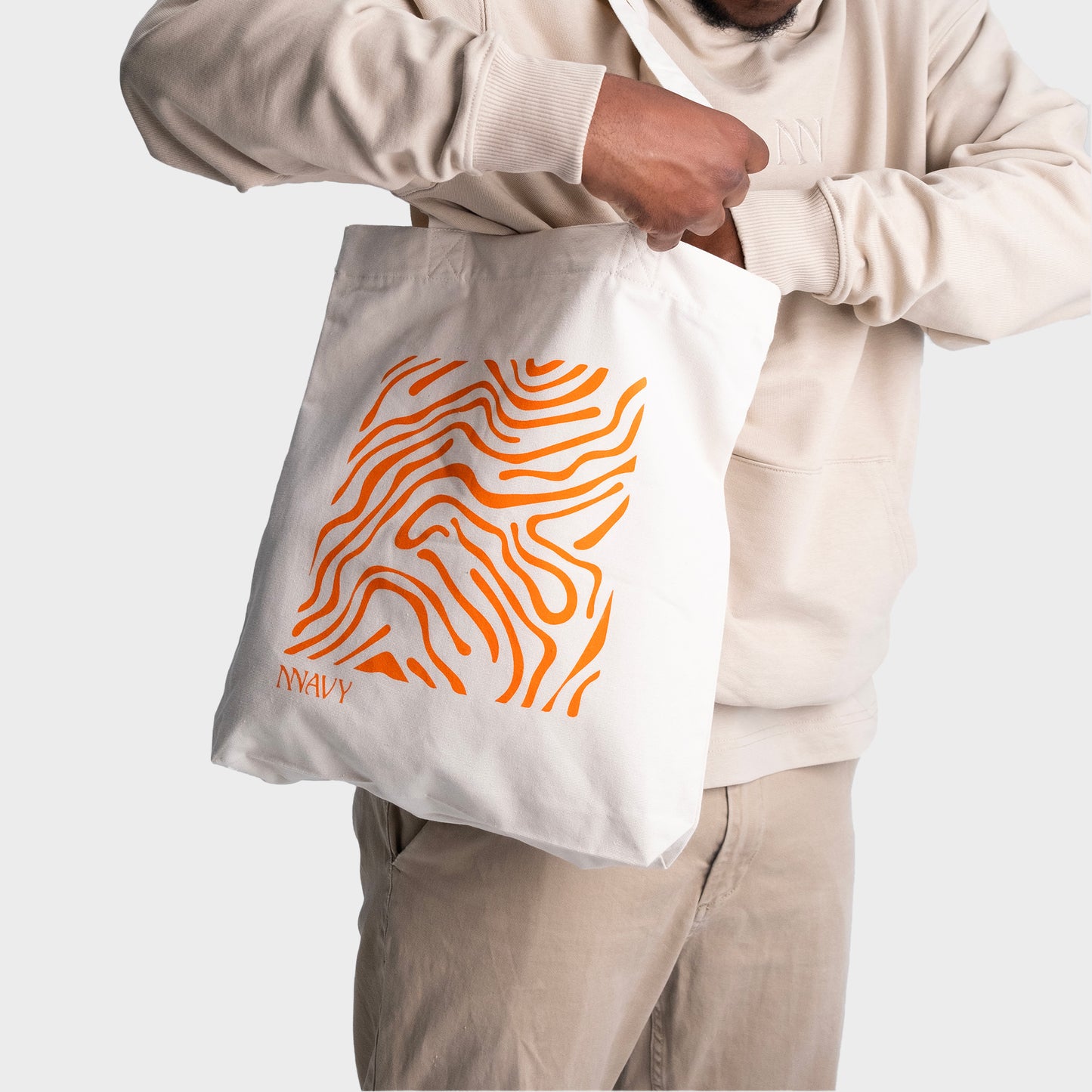 Woven totebage "NNAVY"